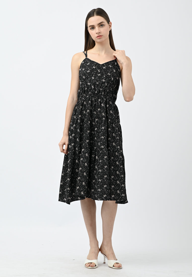 Plain B. Strap Floral Dress