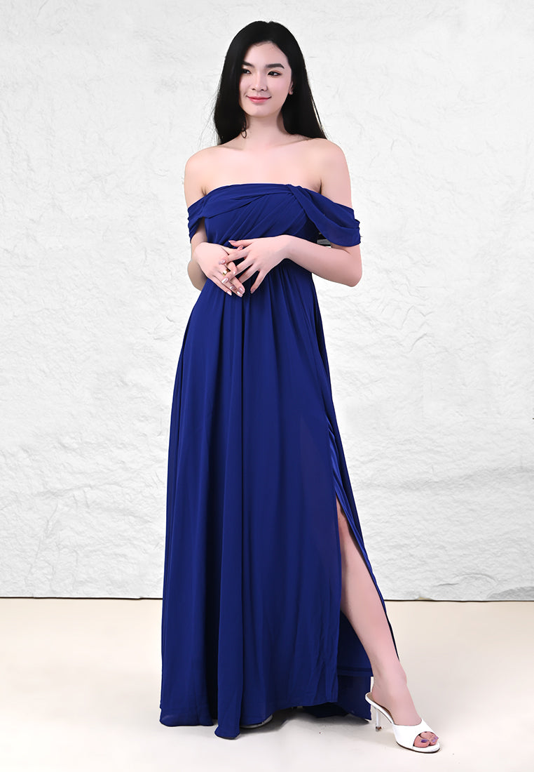 BebeBeige Off-Shoulder Dinner Dress
