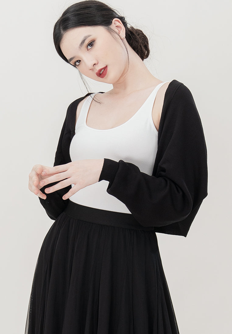 Plain B. Oversize Cropped Knitted Cardigan