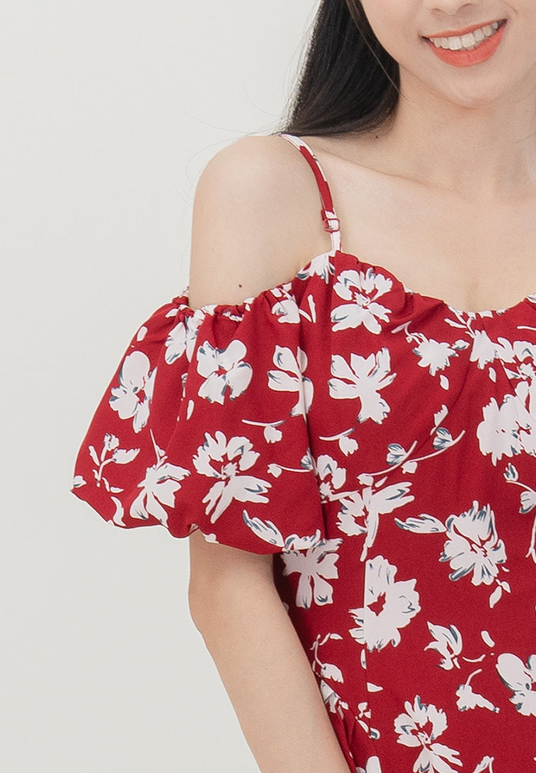 Plain B. Cold Shoulder Midi Dress