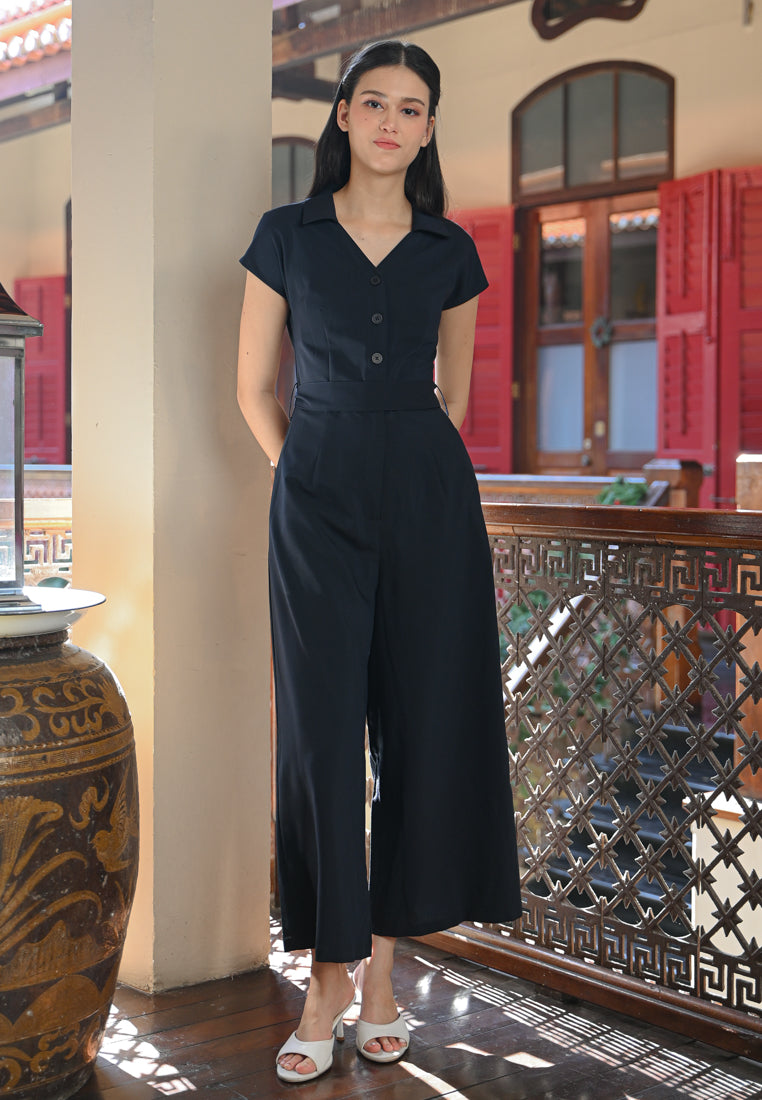 BebeBeige Collar Jumpsuits