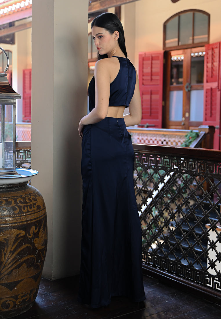 BebeBeige Backless Maxi Dress