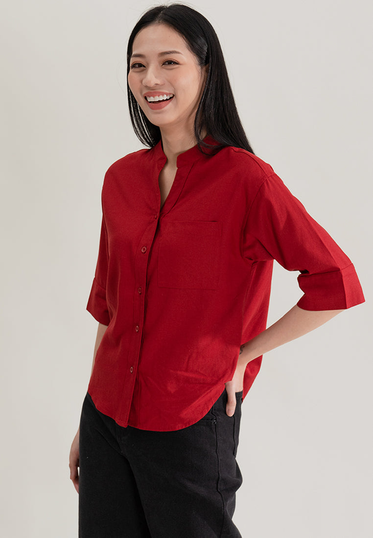 Plain B. Linen Blouse Top