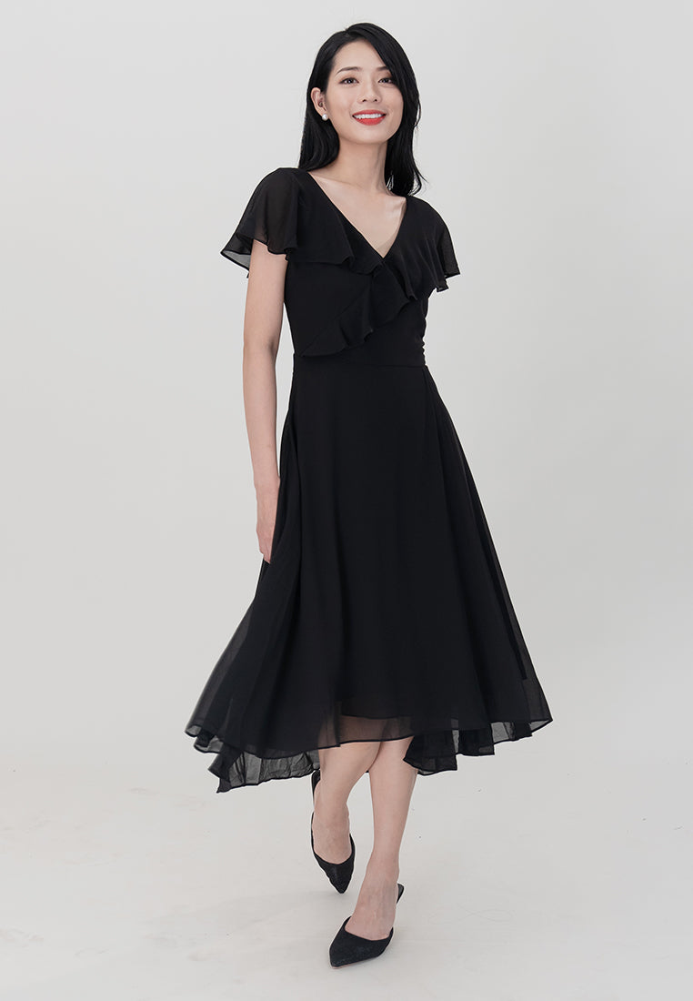 BebeButterfly V-neck Midi Dress