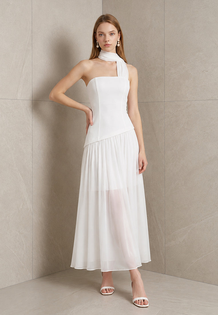 BebeBeige Asymmetric Maxi Dress
