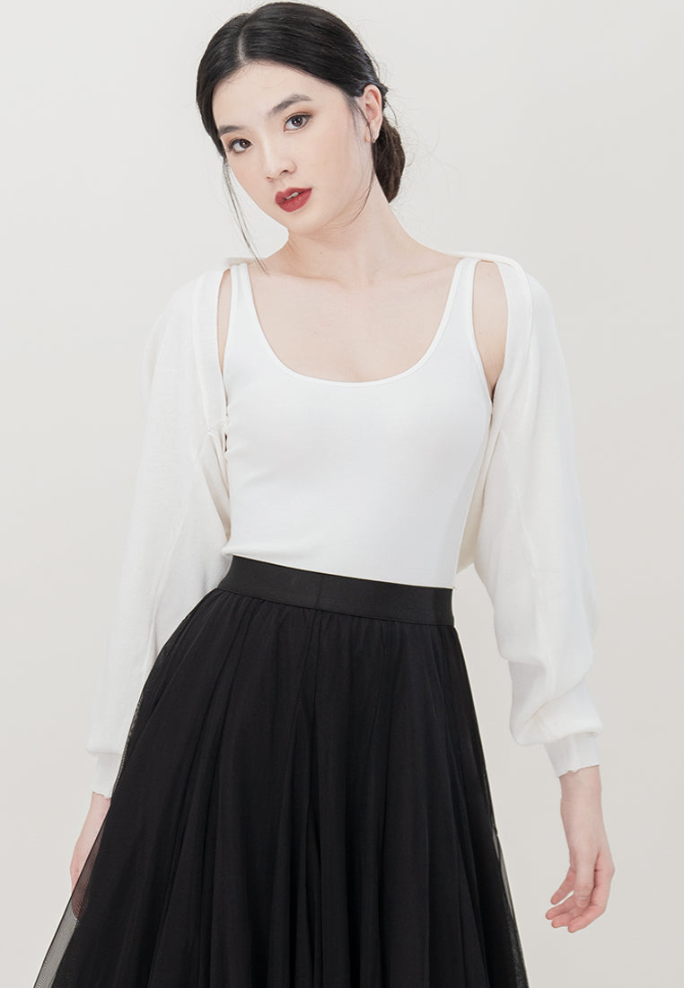 Plain B. Oversize Cropped Knitted Cardigan