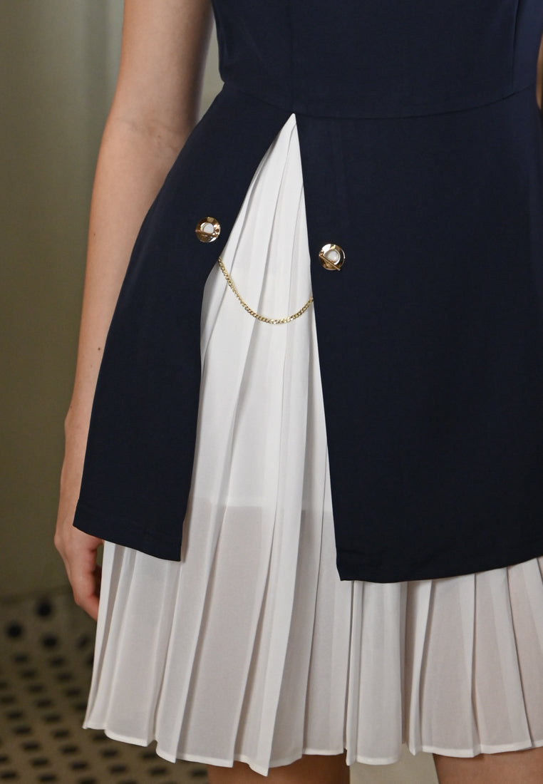 BebeBeige Pleated Work Dress