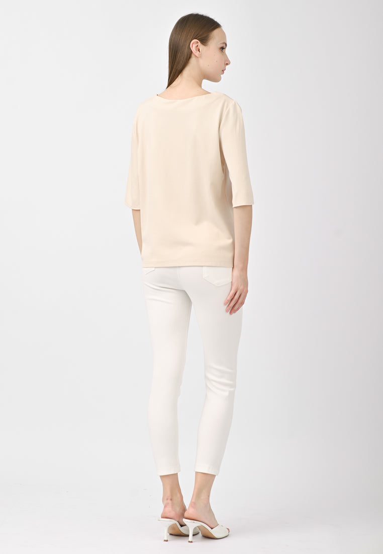 Plain B. Slit Sleeve Top