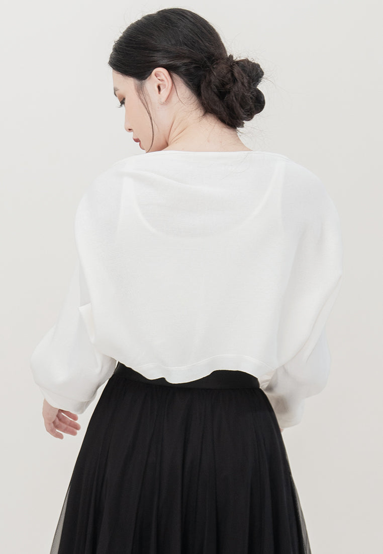 Plain B. Oversize Cropped Knitted Cardigan