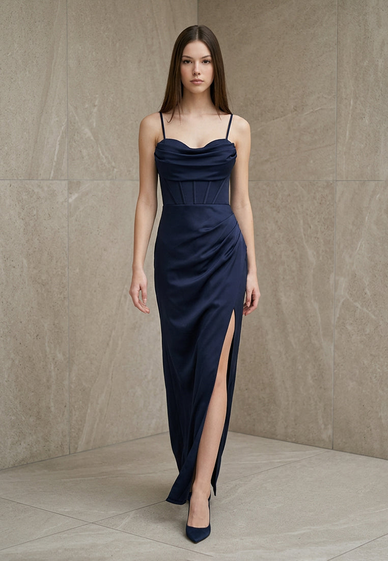 BebeBeige Fishbone Maxi Dress