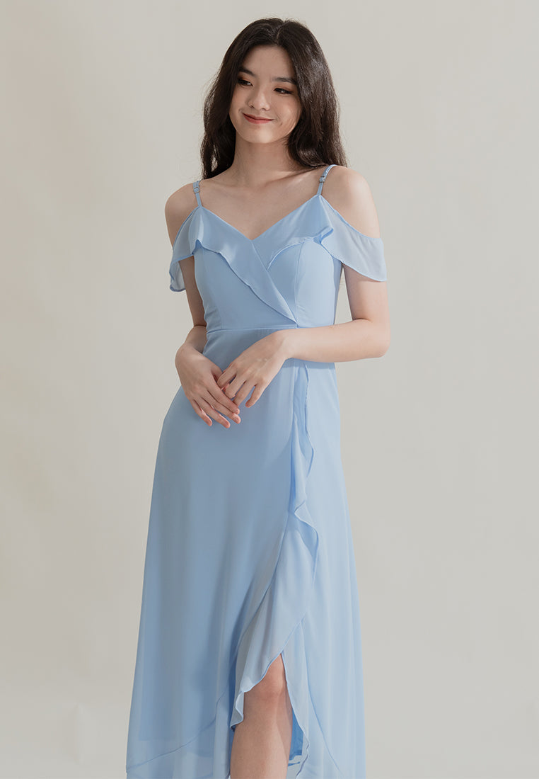 BebeBeige Cold Shoulder Dinner Dress