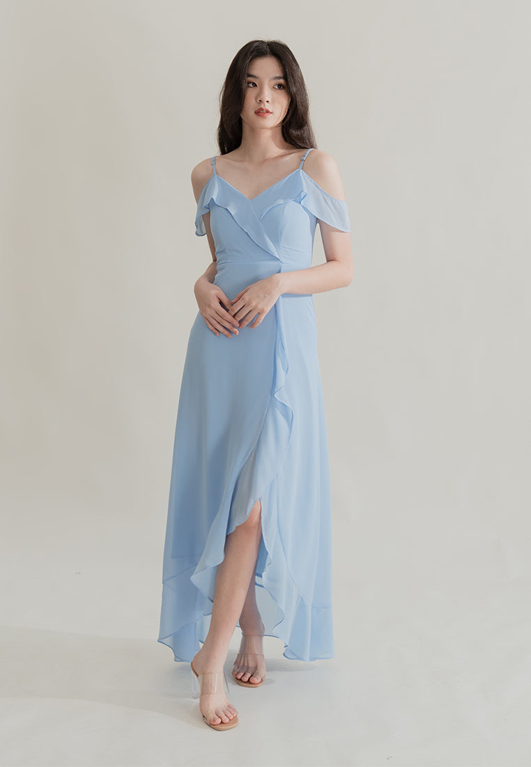 BebeBeige Cold Shoulder Dinner Dress