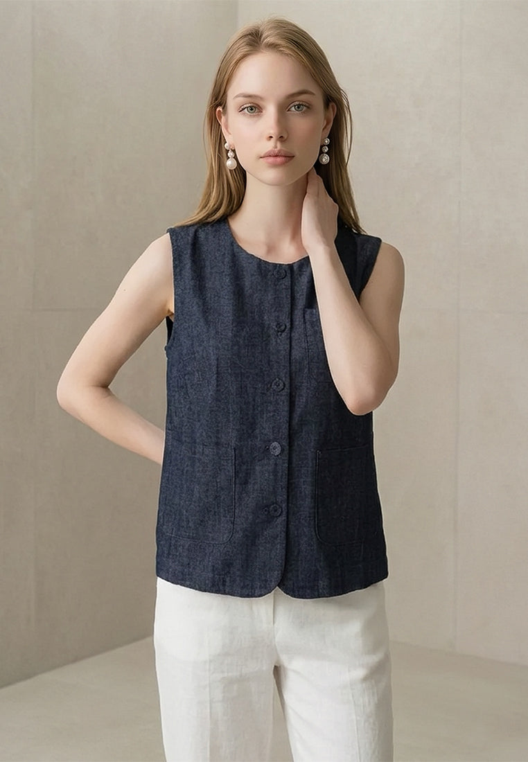 Plain B. Sleeveless Denim Vest