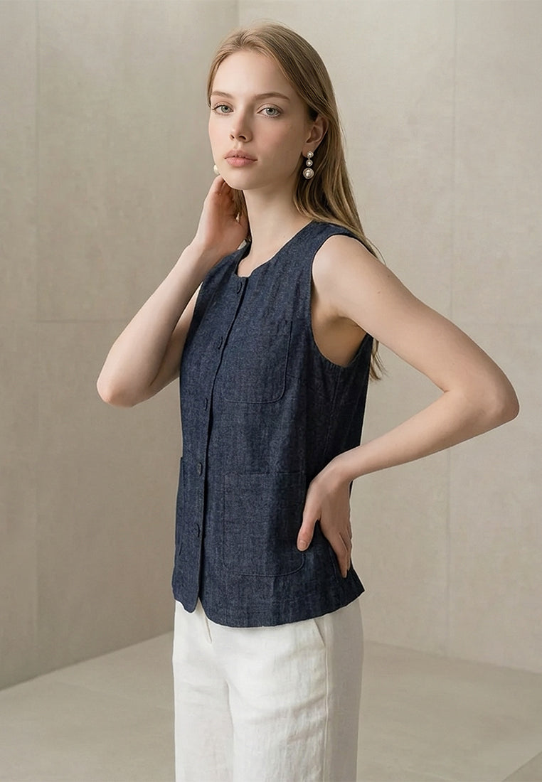 Plain B. Sleeveless Denim Vest