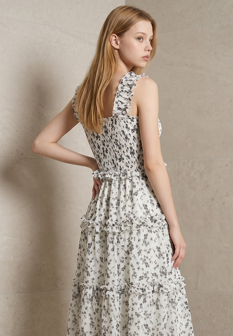 Plain B. Floral Layer Midi Dress