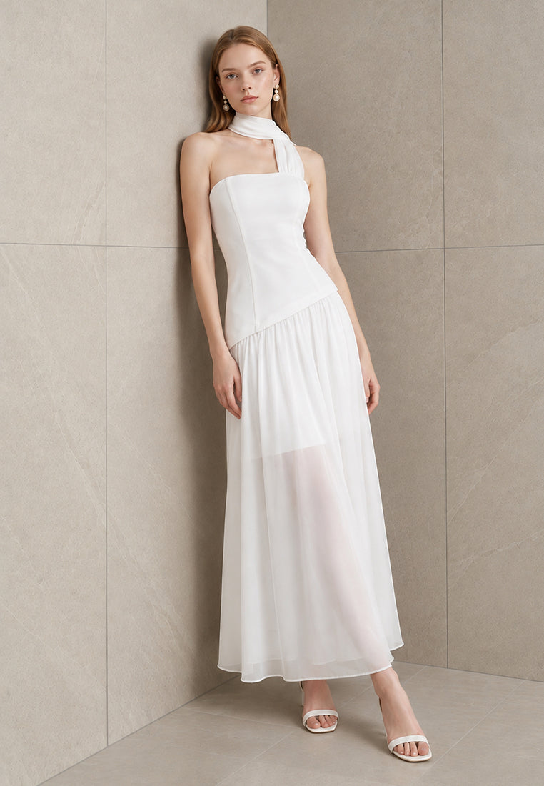 BebeBeige Asymmetric Maxi Dress