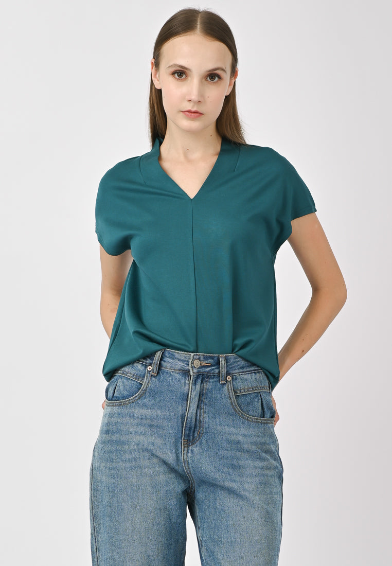 BebeBeige V-Neck Shirt Top