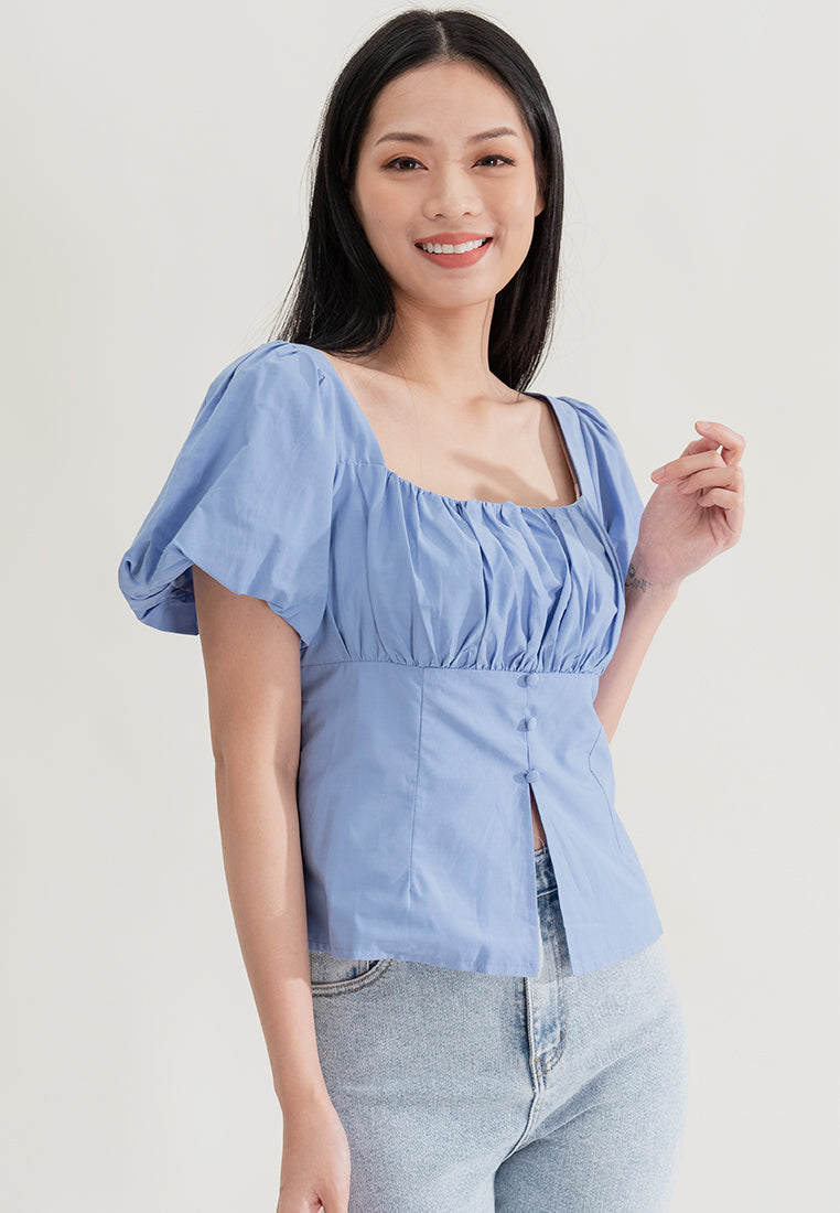 Plain B. Square Neck Shirt Top