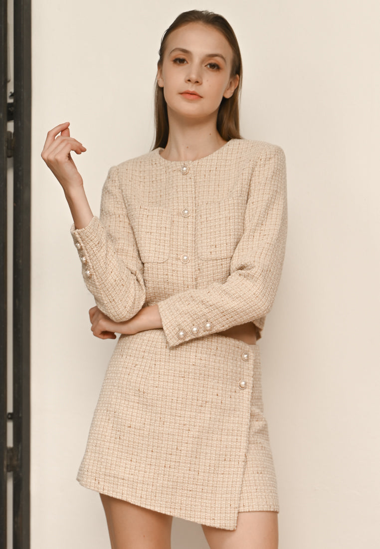 BebeBeige Tweed-Style Blazer