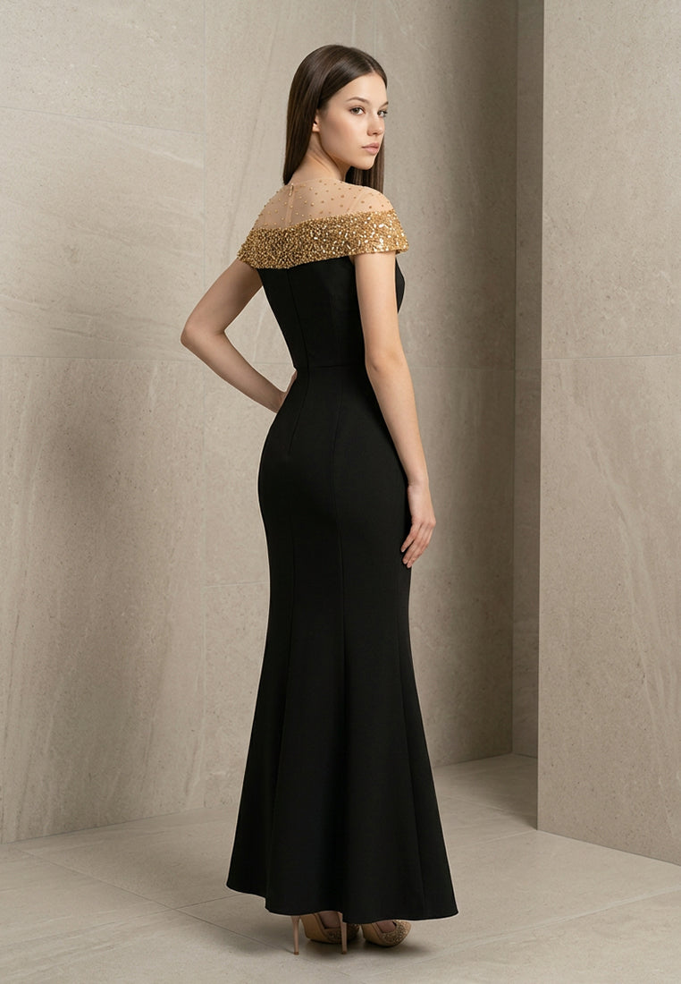 BebeButterfly Sequins Maxi Dinner Dress