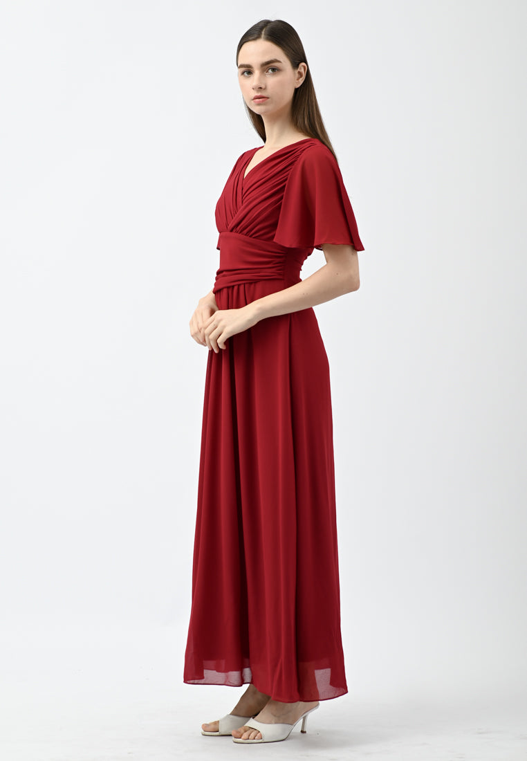 BebeButterfly V-Neck Maxi Dress