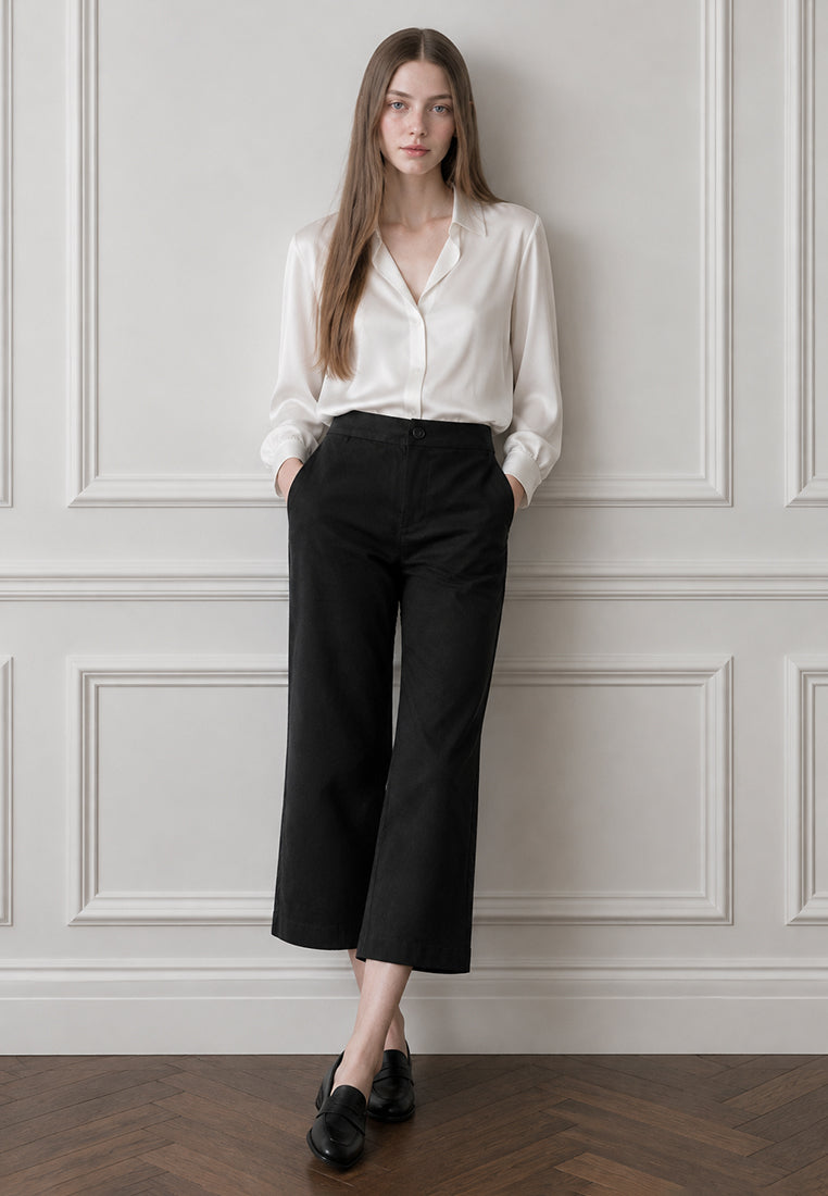 Plain B. Hight Waist Boot Cropped Trousers