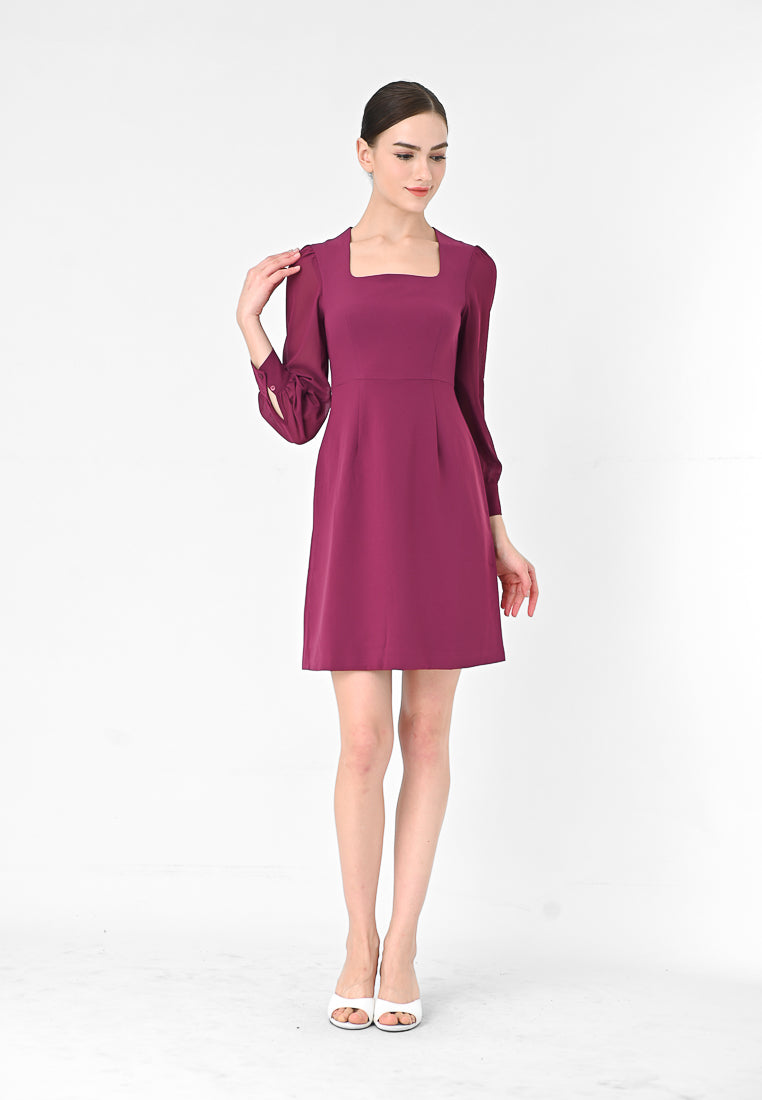 BebeBeige Long Sleeve Mini Dress