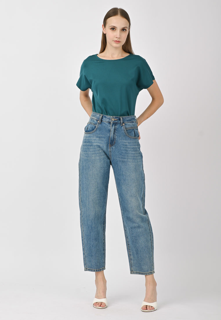 Plain B. Wide-Neck Top