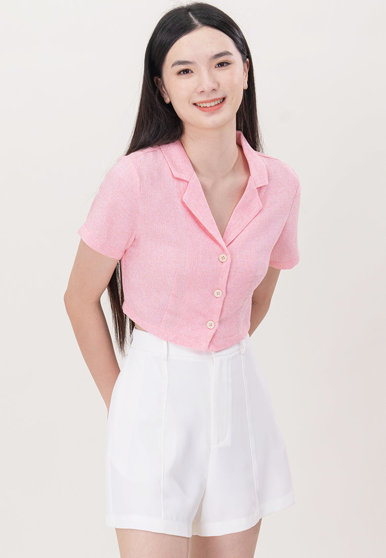 Plain B. Waffle Cropped Top