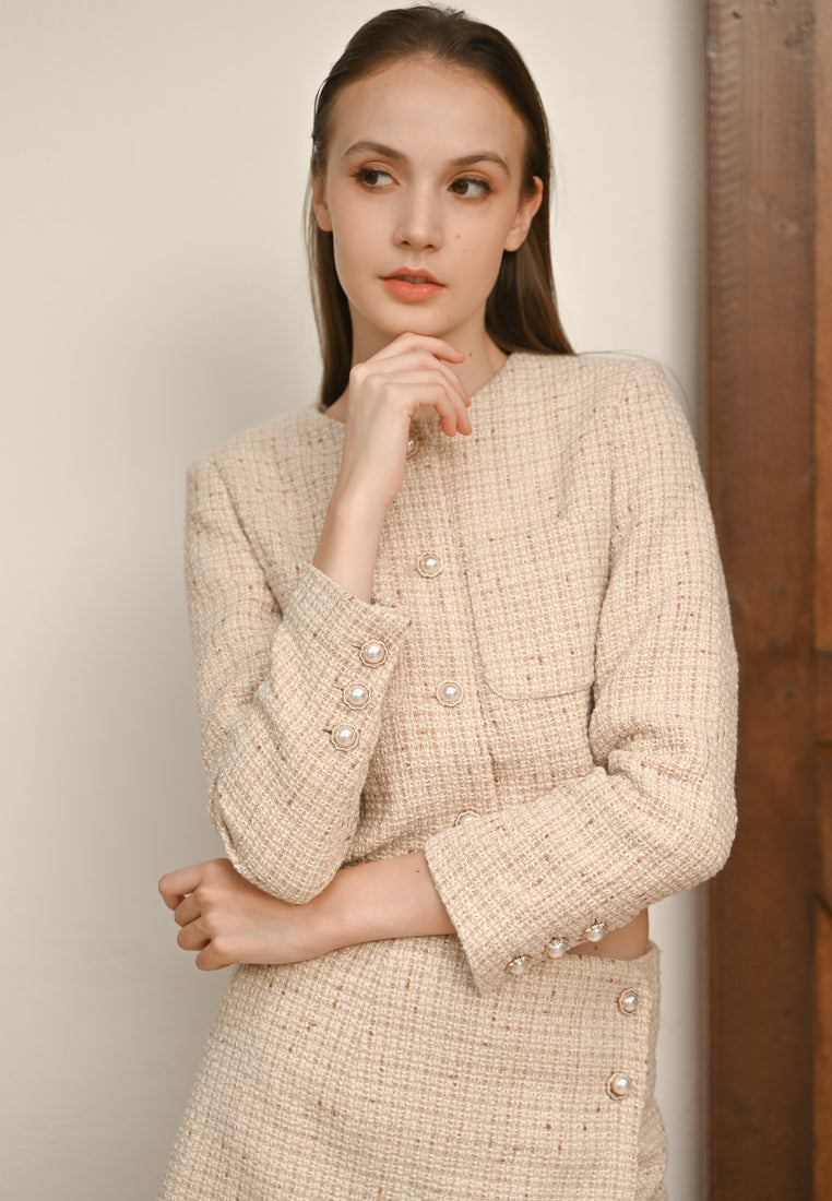 BebeBeige Tweed-Style Blazer