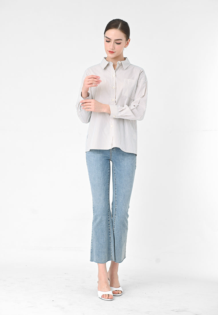Plain B. Stripe Line Blouse
