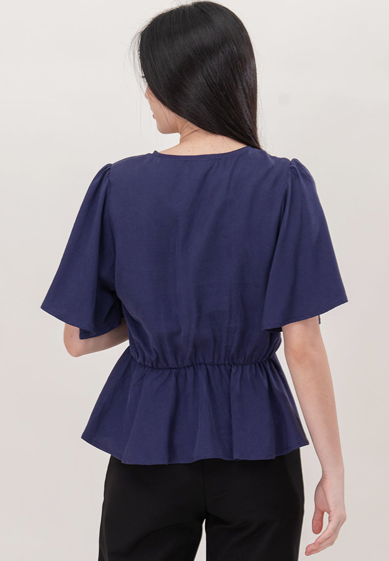 Plain B. V-Neckline Shirt Top