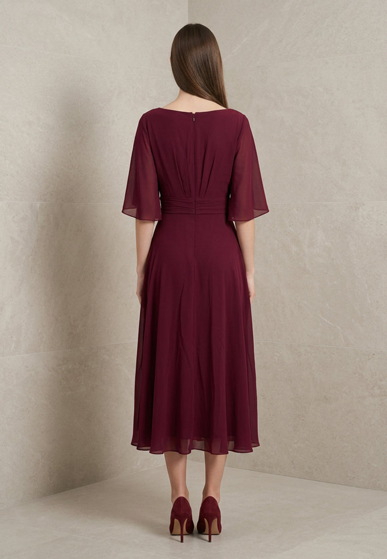BebeButterfly Chiffon Midi Dress