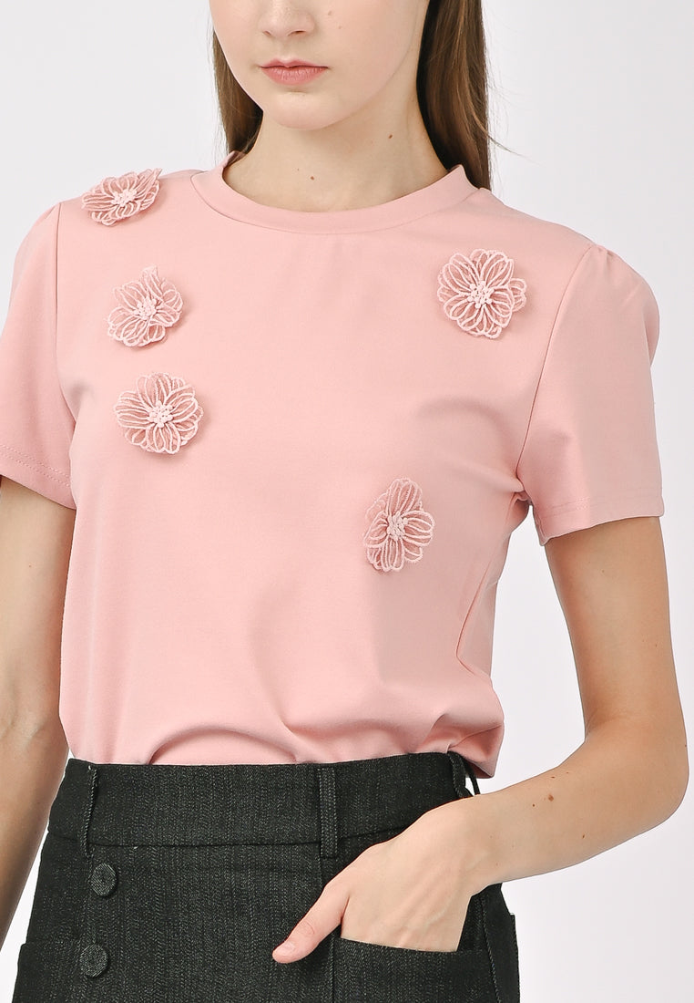 Plain B. 3D Floral T-Shirt