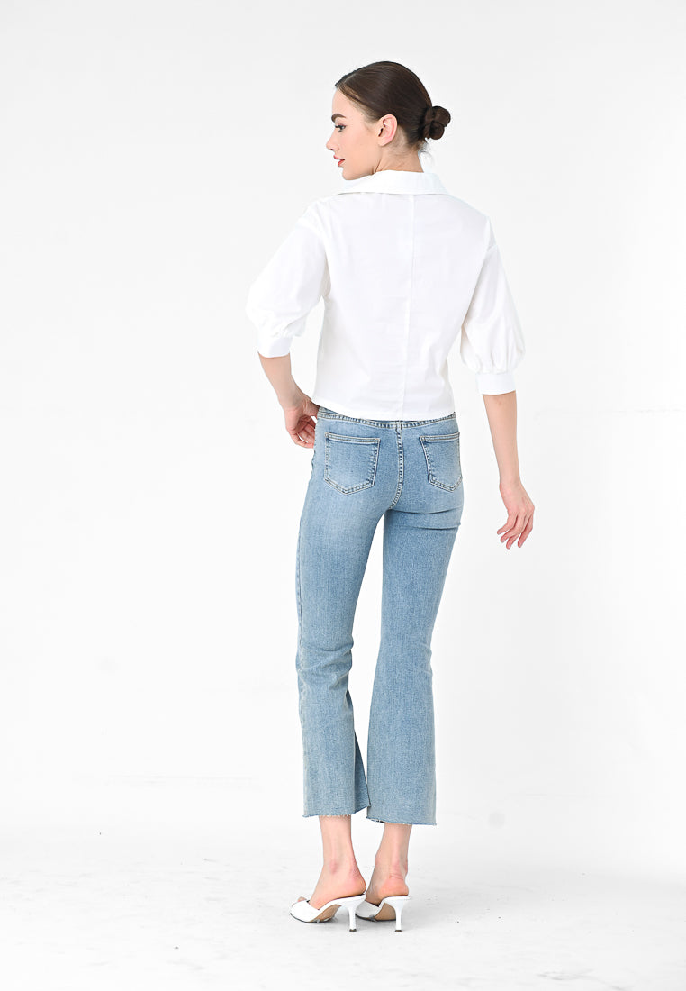Plain B. V-neck Blouse