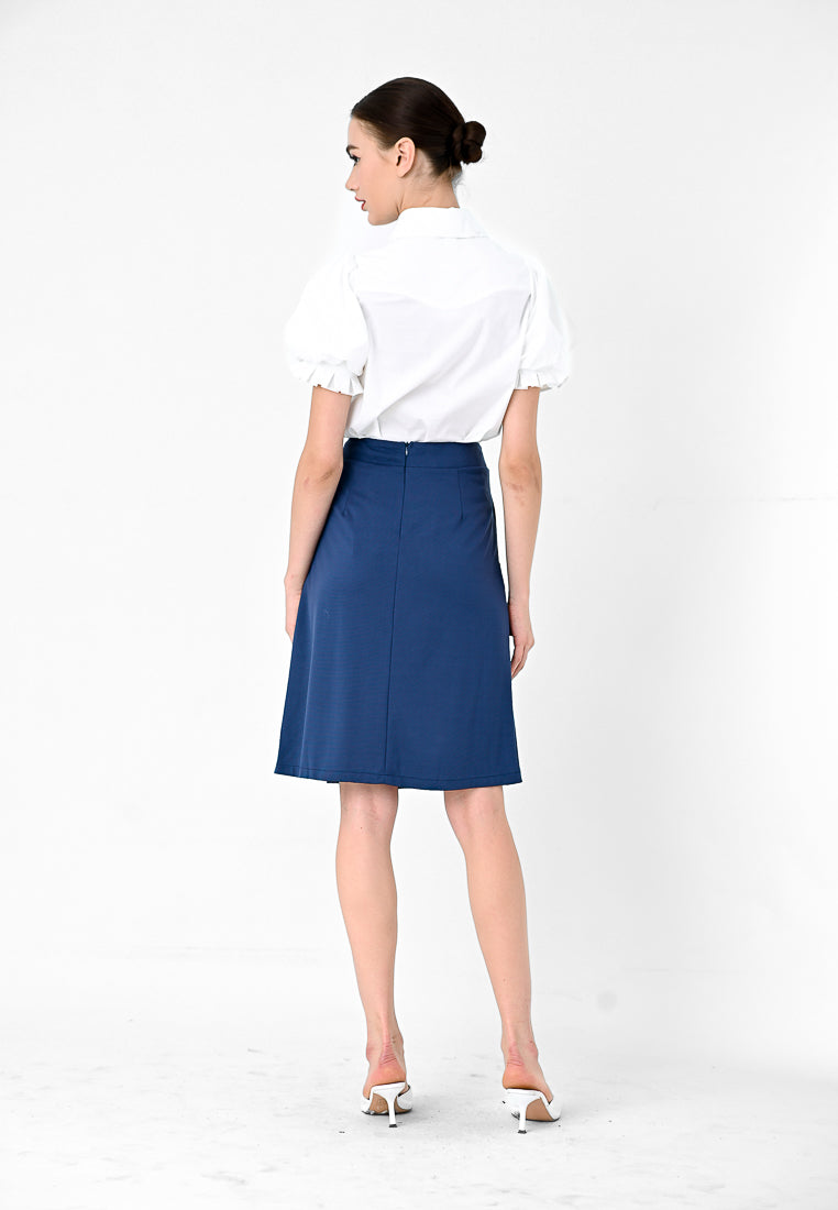 BebeBeige A-Line Midi Skirt