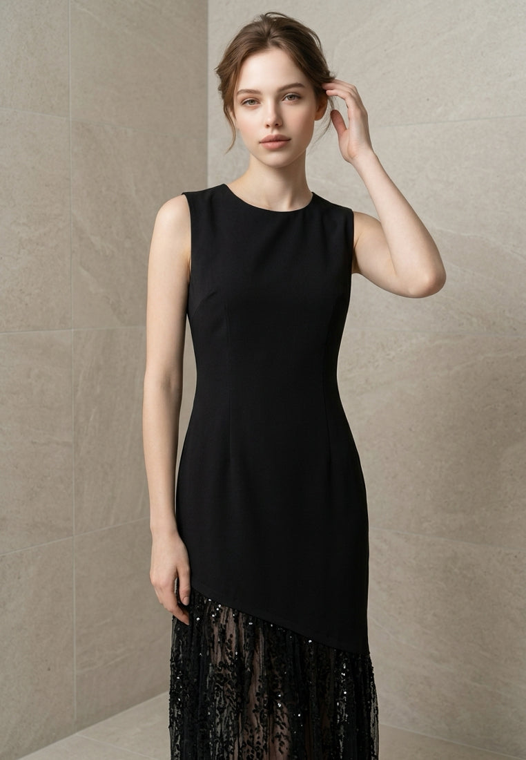 BebeBeige Sleeveless Midi Dress