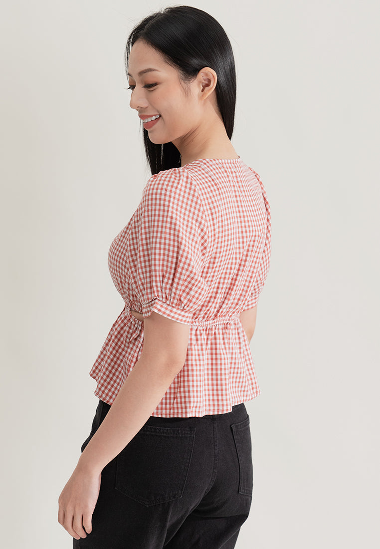 Plain B. Lantern Sleeve Cropped Top