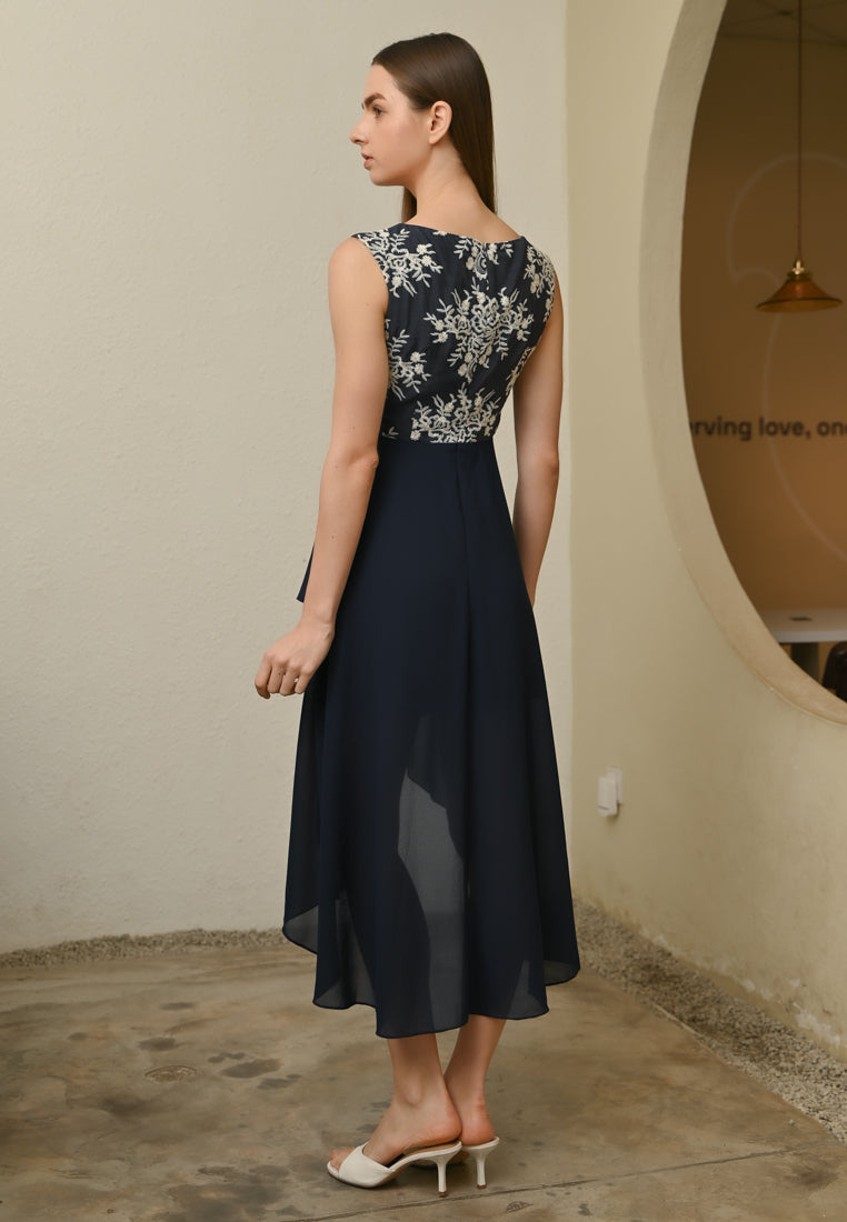BebeButterfly Embroidered Sleeveless Dress
