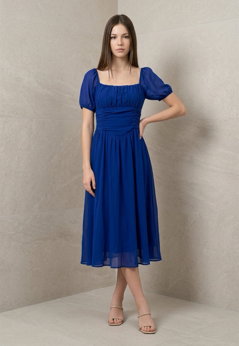 BebeButterfly Short Sleeve Midi Dress