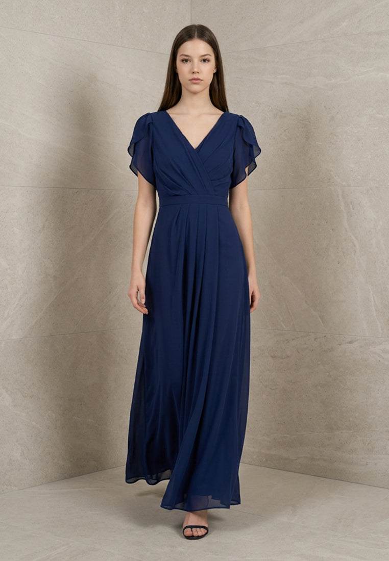 BebeButterfly  V-Neckline  Maxi Dinner Dress