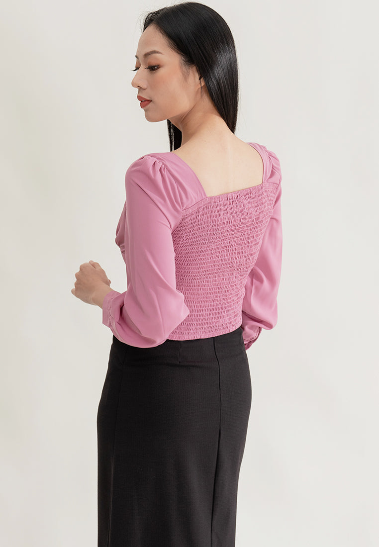 Plain B. Long Sleeve Cropped Top