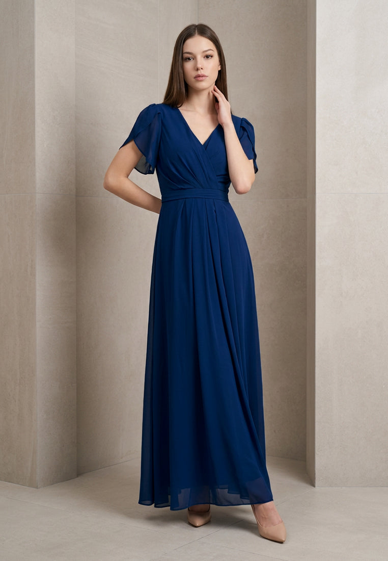 BebeButterfly  V-Neckline  Maxi Dinner Dress