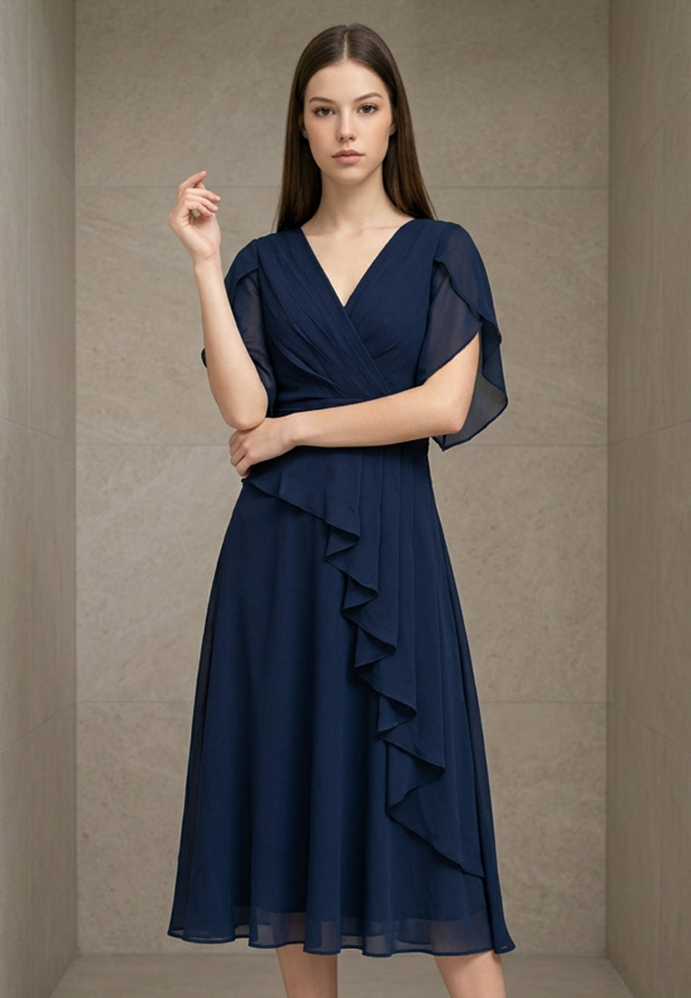BebeButterfly Chiffon Midi Dress