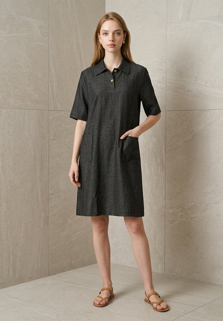 Plain B. Short Sleeve Polo Shirt Dress