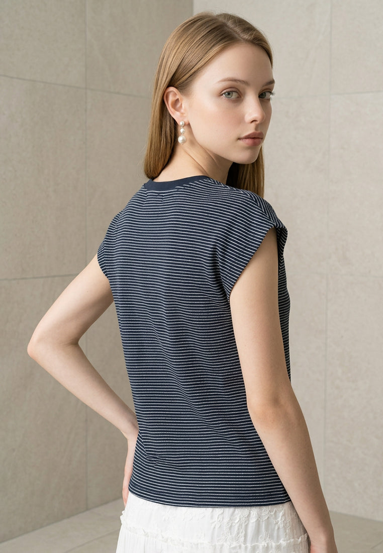 Plain B. Striped Sleeveless Cotton Top