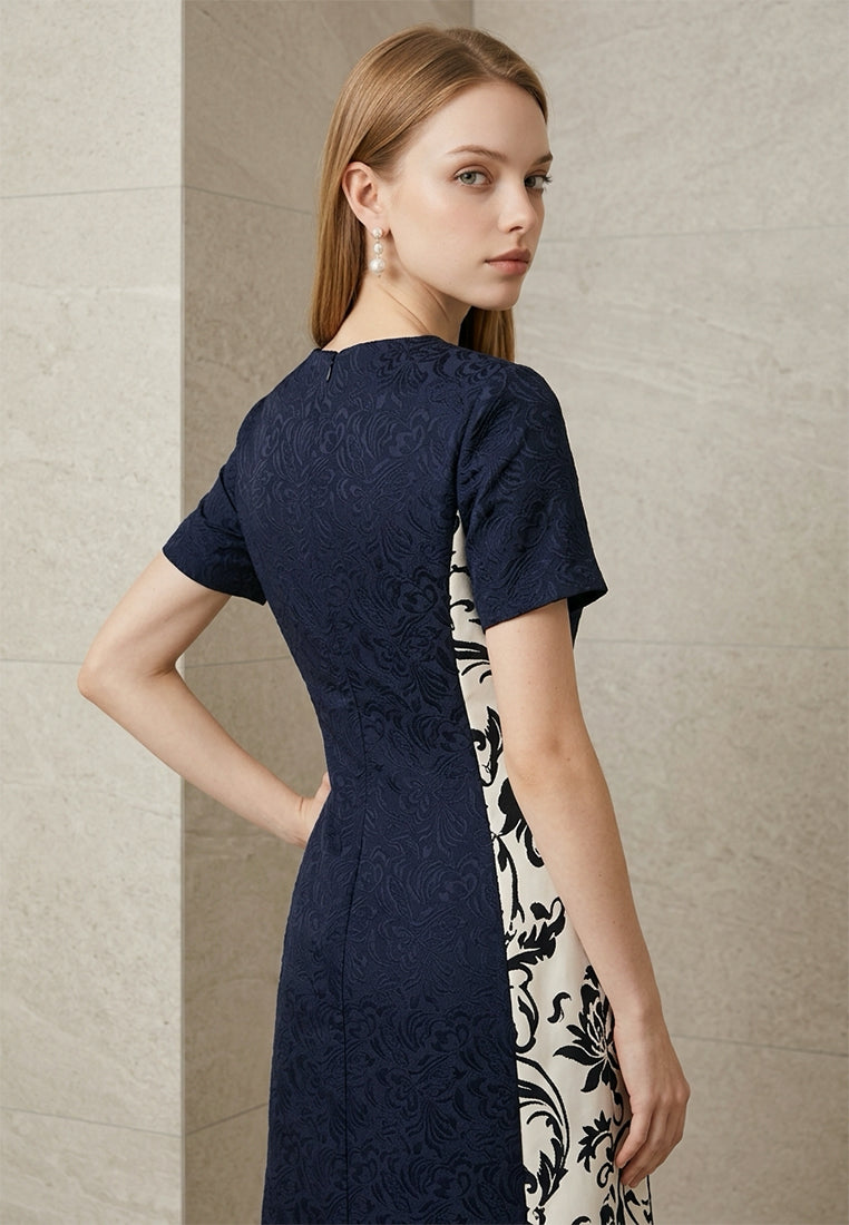 BebeButterfly Porcelain Jacquard Mini Dress