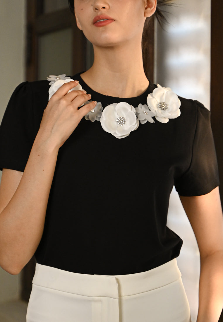 Plain B. Floral Top