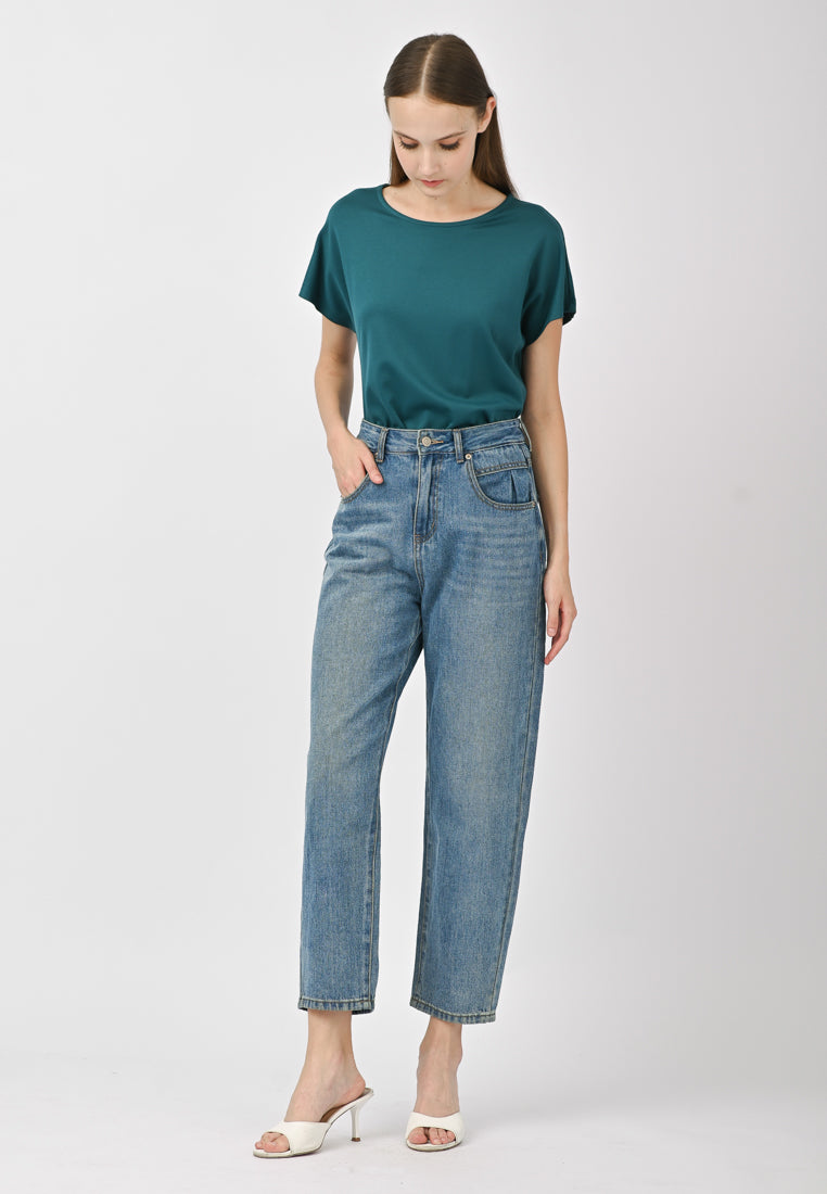 Plain B. Wide-Neck Top
