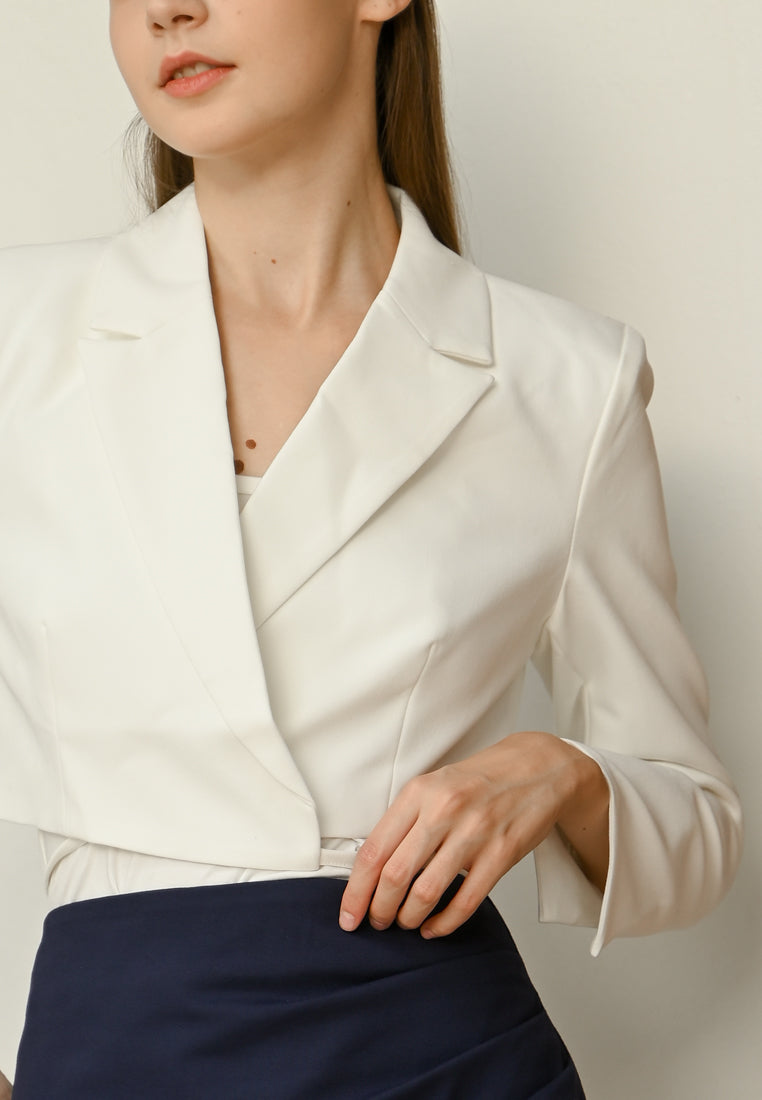 BebeBeige Short Blazer with Waist Tie